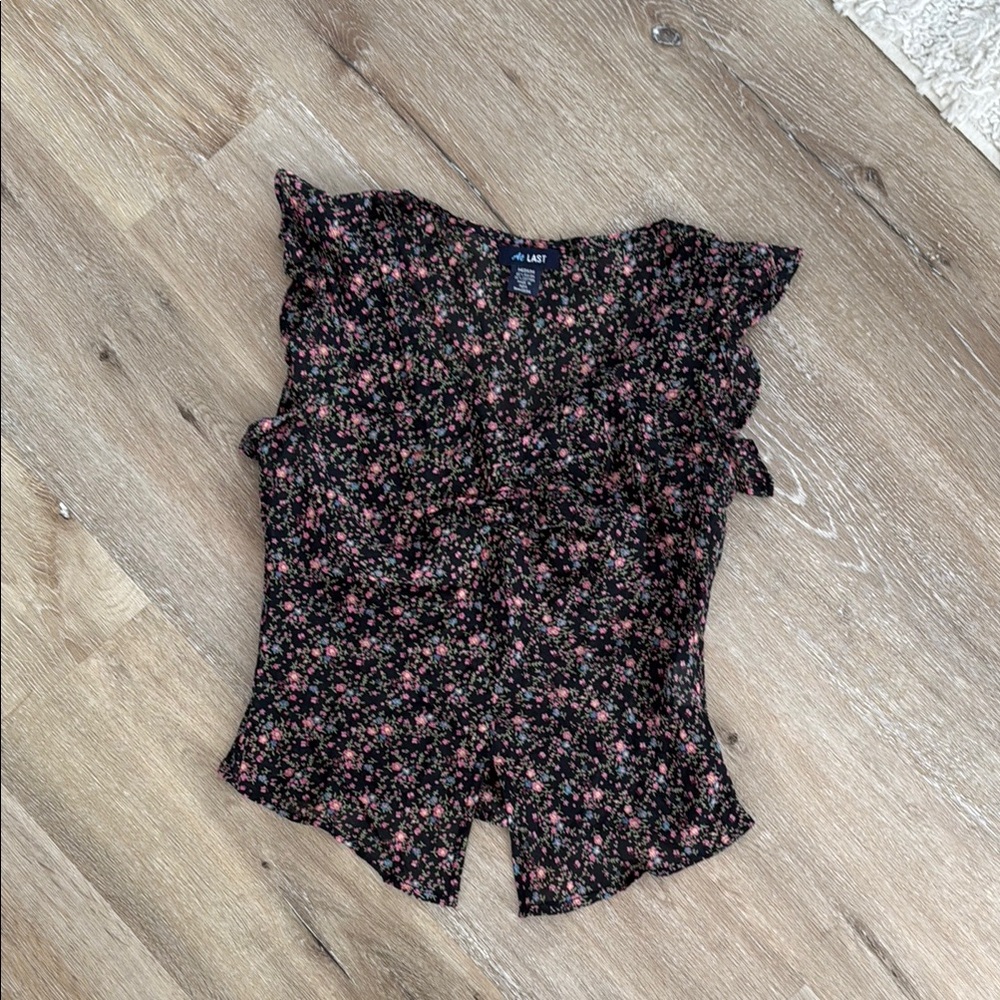 At Last Black Floral Blouse